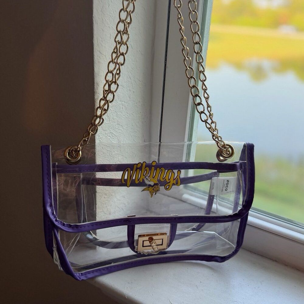Minnesota Vikings NFL Football Clear Stadium Fashion Purse by Foco - Picture 3 of 12